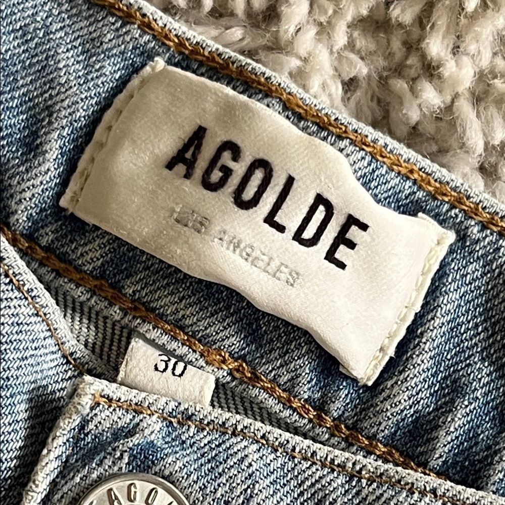 AGOLDE Merrel High Rise Straight Crop Jeans Raw Hem Size 28 - Picture 4 of 10